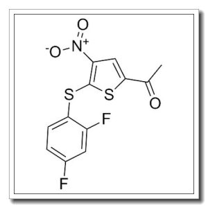 1-[5-(2,4-difluorophenyl)sulfanyl-4-nitrothiophen-2-yl]ethanone