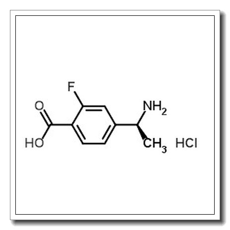 4-[(1S)-1-Aminoethyl]-2-fluorobenzoic acid hydrochloride (1:1) CAS 1391358-28-3