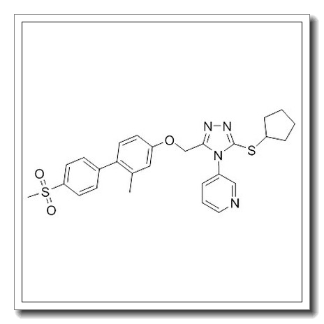3-[3-(Cyclopentylsulfanyl)-5-({[2-methyl-4'-(methylsulfonyl)-4-bi phenylyl]oxy}methyl)-4H-1,2,4-triazol-4-yl]pyridine CAS 1418013-75-8
