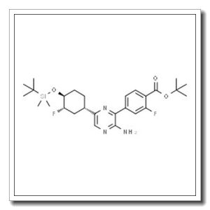 2-Methyl-2-propanyl 4-{3-amino-6-[(1S,3S,4S)-4-{[dimethyl(2-methyl-2-propanyl)silyl]oxy}-3-fluorocyclohexyl]-2-pyrazinyl}-2-fluorobenzoate