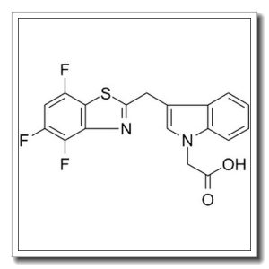 2-[3-[(4,5,7-trifluoro-1,3-benzothiazol-2-yl)methyl]indol-1-yl]acetic acid