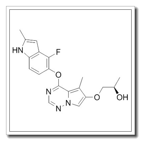 (2R)-1-[4-(4-Fluoro-2-methyl-1H-indol-5-yloxy)-5-methylpyrrolo[2,1-f][1,2,4]triazin-6-yloxy]propanol CAS 649735-46-6