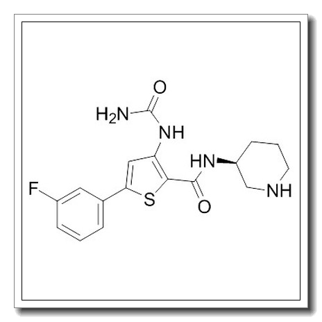 3-(carbamoylamino)-5-(3-fluorophenyl)-N-[(3S)-piperidin-3-yl]thiophene-2-carboxamide CAS 860352-01-8