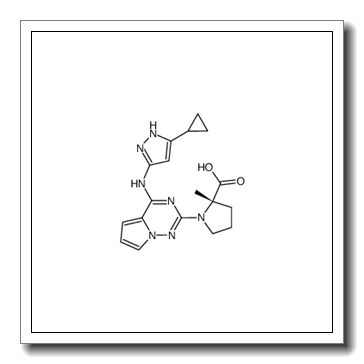 (S)-1-(4-((5-cyclopropyl-1H-pyrazol-3-yl)amino)pyrrolo[2,1-f][1,2,4]triazin-2-yl)-2-methylpyrrolidine-2-carboxylic acid CAS 1001353-78-1