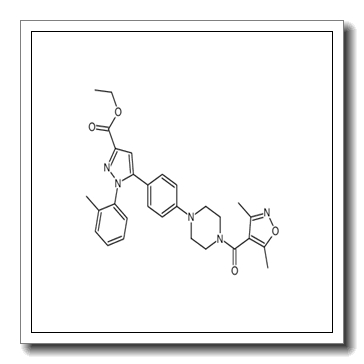Ethyl 5-(4-{4-[(3,5-dimethyl-1,2-oxazol-4-yl)carbonyl]-1-piperazi nyl}phenyl)-1-(2-methylphenyl)-1H-pyrazole-3-carboxylate CAS 1007477-05-5