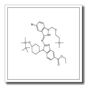 Ethyl 2-[(5-bromo-1-{[2-(trimethylsilyl)ethoxy]methyl}-1H-indazol -3-yl)amino]-1-(trans-4-{[dimethyl(2-methyl-2-propanyl)silyl]oxy} cyclohexyl)-1H-benzimidazole-5-carboxylate