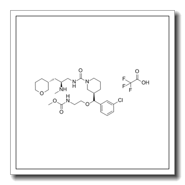methyl N-[2-[(3-chlorophenyl)-[(3R)-1-[[(2S)-2-(methylamino)-3-[(3R)-oxan-3-yl]propyl]carbamoyl]piperidin-3-yl]methoxy]ethyl]carbamate,2,2,2-trifluoroacetic acid CAS 1013937-63-7