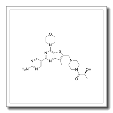 (2S)-1-[4-[[2-(2-aminopyrimidin-5-yl)-7-methyl-4-morpholin-4-ylthieno[3,2-d]pyrimidin-6-yl]methyl]piperazin-1-yl]-2-hydroxypropan-1-one CAS 1032754-93-0