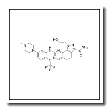 1-(2-hydroxyethyl)-8-[5-(4-methylpiperazin-1-yl)-2-(trifluoromethoxy)anilino]-4,5-dihydropyrazolo[4,3-h]quinazoline-3-carboxamide CAS 1034616-18-6