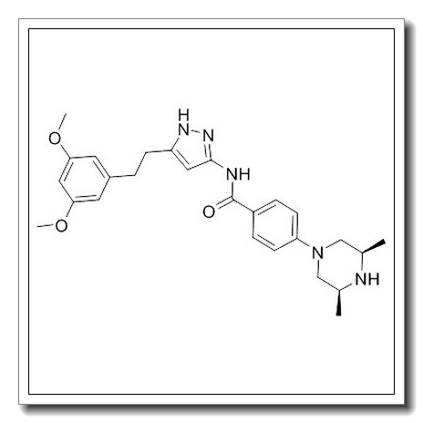 N-[5-[2-(3,5-dimethoxyphenyl)ethyl]-1H-pyrazol-3-yl]-4-[(3R,5S)-3,5-dimethylpiperazin-1-yl]benzamide CAS 1035270-39-3 