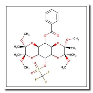 1,6:3,4-Bis-[O-(2,3-dimethoxybutane-2,3-diyl)]-2-O-trifluoromethanesulphonyl-5-O-benzolyl-myo-inositol