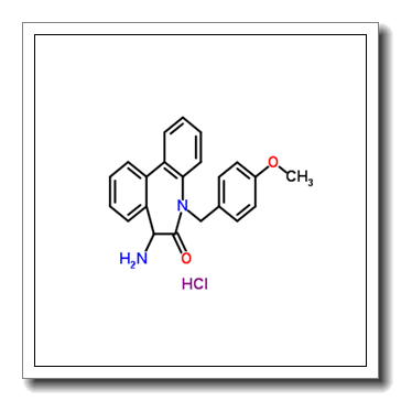 7-Amino-5-(4-methoxybenzyl)-5,7-dihydro-6H-dibenzo[b,d]azepin-6-one hydrochloride (1:1) CAS 1083065-04-6