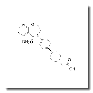 2-[4-[4-(4-amino-5-oxo-7,8-dihydropyrimido[5,4-f][1,4]oxazepin-6-yl)phenyl]cyclohexyl]acetic acid CAS 1109276-89-2