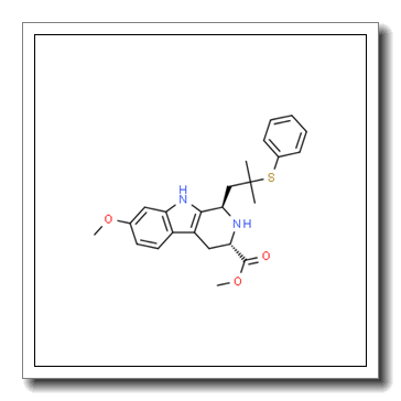 1H-Pyrido[3,4-b]indole-3-carboxylic acid, 2,3,4,9-tetrahydro-7-methoxy-1-[2-methyl-2-(phenylthio)propyl]-, methyl ester, (1R,3S)- CAS 111427-93-1