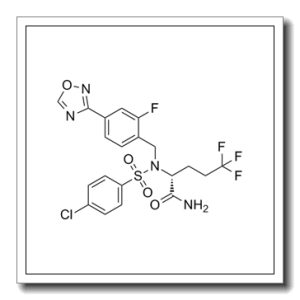 (2R)-2-[N-[(4-氯苯基)磺酰基]-N-[2-氟-4-(1,2,4-恶二唑-3-基)苄基]氨基]-5,5,5-三氟戊酰胺