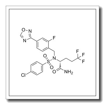 (2R)-2-[(4-chlorophenyl)sulfonyl-[[2-fluoro-4-(1,2,4-oxadiazol-3-yl)phenyl]methyl]amino]-5,5,5-trifluoropentanamide CAS 1146699-66-2