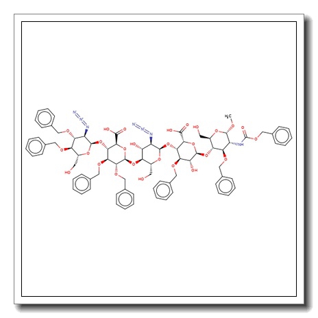 Methyl-O-(2-azido-3,4-di-O-benzyl-2-deoxy-a-D-glucopyranosyl)-(1-4)-O-(2,3-di-O-benzyl-b-D-glucopyranosyluronicacid)- (1-4)-O-(2-azi do-2-deoxy-a-D-glucopyranosyl)-(1-4)-O-(3-O-benzyl-a-L-idopyranosyluronic acid)-(1-4)-3-O-benzyl- 2-benzyloxycarbonyla CAS 114903-05-8