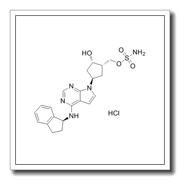 [(1S,2S,4R)-4-[4-[[(1S)-2,3-dihydro-1H-inden-1-yl]amino]pyrrolo[2,3-d]pyrimidin-7-yl]-2-hydroxycyclopentyl]methyl sulfamate hydrochloride CAS 1160295-21-5