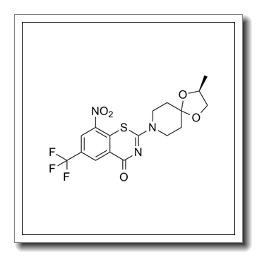 2-[(3S)-3-methyl-1,4-dioxa-8-azaspiro[4.5]decan-8-yl]-8-nitro-6-(trifluoromethyl)-1,3-benzothiazin-4-one CAS 1161233-85-7