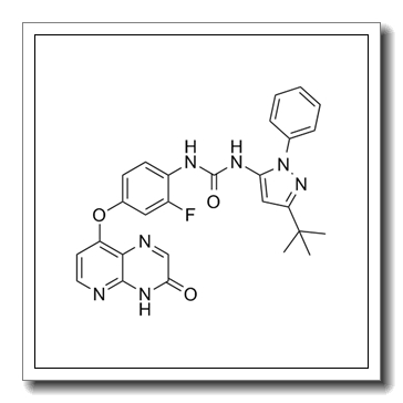 1-{2-Fluoro-4-[(3-oxo-3,4-dihydropyrido[2,3-b]pyrazin-8-yl)oxy]phenyl}-3-[3-(2-methyl-2-propanyl)-1-phenyl-1H-pyrazol-5-yl]urea CAS 1163719-56-9
