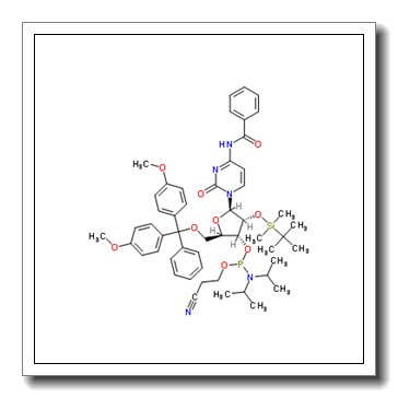 N-[1-[(2R,3R,4R,5R)-5-[[bis(4-methoxyphenyl)-phenylmethoxy]methyl]-3-[tert-butyl(dimethyl)silyl]oxy-4-[2-cyanoethoxy-[di(propan-2-yl)amino]phosphanyl]oxyoxolan-2-yl]-2-oxopyrimidin-4-yl]benzamide CAS 118380-84-0