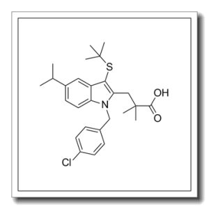 3-[1-(4-氯苄基)-3-叔丁基硫代-5-异丙基吲哚-2-基]-2,2-二甲基丙酸