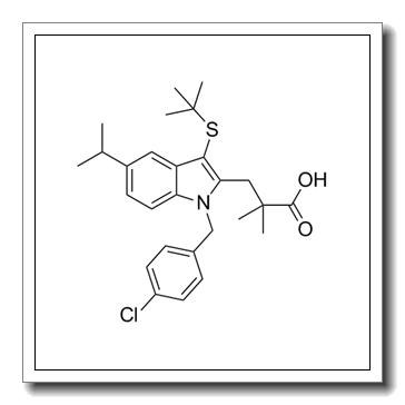 3-[3-tert-butylsulfanyl-1-[(4-chlorophenyl)methyl]-5-propan-2-ylindol-2-yl]-2,2-dimethylpropanoic acid CAS 118414-82-7
