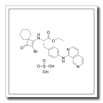 L-Phenylalanine,N-(2-broMo-3-oxospiro[3.5]non-1-en-1-yl)-4-(2,7-naphthyridin-1-ylaMino)-,ethyl ester,sulfate (2:1) CAS 1214261-78-5
