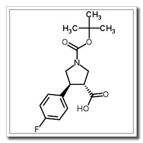(3R,4S)-4-(4-Fluorophenyl)-1-{[(2-methyl-2-propanyl)oxy]carbonyl}-3-pyrrolidinecarboxylic acid CAS 1218764-11-4 