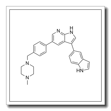 1H-​Pyrrolo[2,​3-​b]​pyridine, 3-​(1H-​indol-​5-​yl)​-​5-​[4-​[(4-​methyl-​1-​piperazinyl)​methyl]​phenyl]​ CAS 1229582-33-5