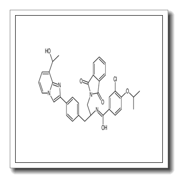 3-Chloro-N-[(2S)-1-(1,3-dioxo-1,3-dihydro-2H-isoindol-2-yl)-3-(4- {8-[(1S)-1-hydroxyethyl]imidazo[1,2-a]pyridin-2-yl}phenyl)-2-prop anyl]-4-isopropoxybenzamide CAS 1240137-67-0