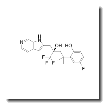 4-fluoro-2-[(4R)-5,5,5-trifluoro-4-hydroxy-2-methyl-4-(1H-pyrrolo[2,3-c]pyridin-2-ylmethyl)pentan-2-yl]phenol CAS 1245526-82-2