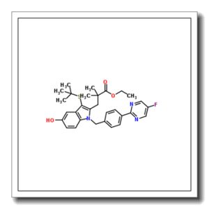 Ethyl 3-{1-[4-(5-fluoro-2-pyrimidinyl)benzyl]-5-hydroxy-3-[(2-methyl-2-propanyl)sulfanyl]-1H-indol-2-yl}-2,2-dimethylpropanoate