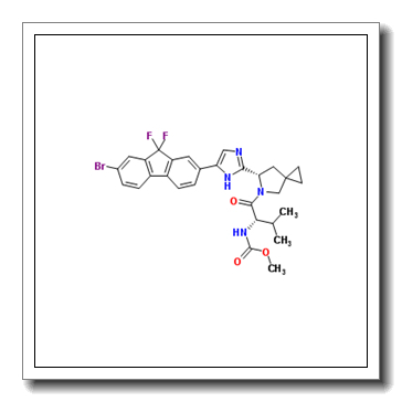 N-[(1S)-1-[[(6S)-6-[5-(7-Bromo-9,9-difluoro-9H-fluoren-2-yl)-1H-imidazol-2-yl]-5-azaspiro[2.4]hept-5-yl]carbonyl]-2-methylpropyl]carbamic acid methyl ester CAS 1256388-50-7