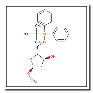 Methyl 2-deoxy-5-O-[(1,1-dimethylethyl)diphenylsilyl]-β-D-erythro-pentofuranoside