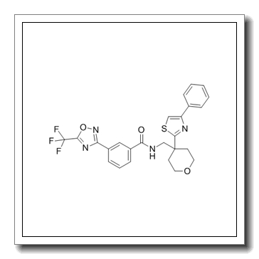 N-{[4-(4-Phenyl-1,3-thiazol-2-yl)tetrahydro-2H-pyran-4-yl]methyl} -3-[5-(trifluoromethyl)-1,2,4-oxadiazol-3-yl]benzamide CAS 1314890-29-3