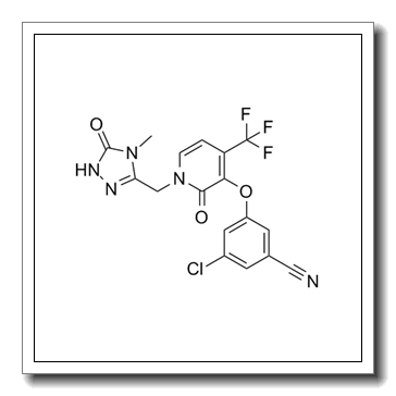 3-chloro-5-[1-[(4-methyl-5-oxo-1H-1,2,4-triazol-3-yl)methyl]-2-oxo-4-(trifluoromethyl)pyridin-3-yl]oxybenzonitrile CAS 1338225-97-0