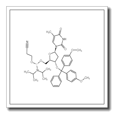 3-[[(2R,3S,5R)-3-[bis(4-methoxyphenyl)-phenylmethoxy]-5-(5-methyl-2,4-dioxopyrimidin-1-yl)oxolan-2-yl]methoxy-[di(propan-2-yl)amino]phosphoryl]oxypropanenitrile CAS 134031-86-0