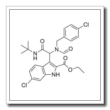 1H-​Indole-​2-​carboxylic acid, 6-​chloro-​3-​[1-​[[(4-​chlorophenyl)​methyl]​formylamino]​-​2-​[(1,​1-​dimethylethyl)​amino]​-​2-​oxoethyl]​-​, ethyl ester CAS 1364488-67-4