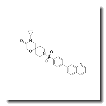 4-cyclopropyl-9-((4-(quinolin-7-yl)phenyl)sulfonyl)-1-oxa-4,9-diazaspiro[5.5]undecan-3-one CAS 1375105-96-6