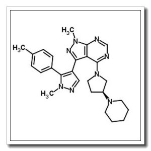 1-methyl-3-[1-methyl-5-(4-methylphenyl)pyrazol-4-yl]-4-[(3S)-3-piperidin-1-ylpyrrolidin-1-yl]pyrazolo[3,4-d]pyrimidine
