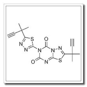2-(2-Methylbut-3-yn-2-yl)-6-(5-(2-Methylbut-3-yn-2-yl)-1,3,4-thiadiazol-2-yl)-5H-[1,3,4]thiadiazolo[3,2-a][1,3,5]triazine-5,7(6H)-dione