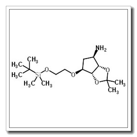 (3aS,4R,6S,6aR)-6-(2-{[Dimethyl(2-methyl-2-propanyl)silyl]oxy}ethoxy)-2,2-dimethyltetrahydro-3aH-cyclopenta[d][1,3]dioxol-4-amine CAS 1400665-85-1 