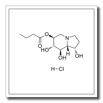 [(1S,6S,7S,8R,8aR)-1,7,8-trihydroxy-1,2,3,5,6,7,8,8a-octahydroindolizin-6-yl] butanoate,hydrochloride CAS 141117-12-6
