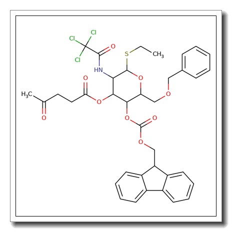 Ethyl 6-O-benzyl-2-deoxy-4-O-Fmoc-3-O-levulinoyl-2-trichloroacetamido-b-D-thioglucopyranoside CAS 1416144-22-3