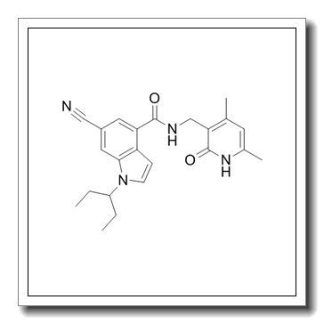 6-Cyano-N-[(4,6-dimethyl-2-oxo-1,2-dihydro-3-pyridinyl)methyl]-1- (3-pentanyl)-1H-indole-4-carboxamide CAS 1418308-27-6