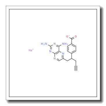 Benzoic acid, 4-[1-[(2,4-diamino-6-pteridinyl)methyl]-3-butyn-1-yl]-, sodium salt CAS 1445586-50-4