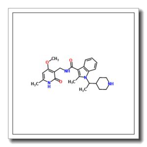 N-[(4-Methoxy-6-methyl-2-oxo-1,2-dihydro-3-pyridinyl)methyl]-2-methyl-1-[1-(4-piperidinyl)ethyl]-1H-indole-3-carboxamide