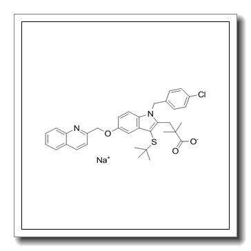 sodium,3-[3-tert-butylsulfanyl-1-[(4-chlorophenyl)methyl]-5-(quinolin-2-ylmethoxy)indol-2-yl]-2,2-dimethylpropanoate CAS 147030-01-1
