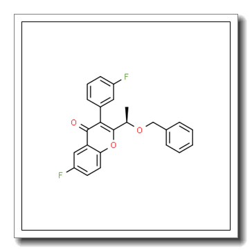 4H-1-Benzopyran-4-one, 6-fluoro-3-(3-fluorophenyl)-2-[(1R)-1-(phenylmethoxy)ethyl]- CAS 1479107-53-3